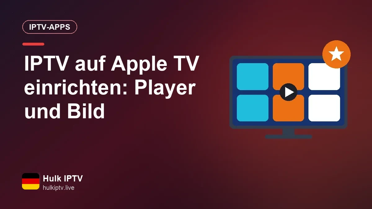 Siri Remote vor einem Fernseher mit geöffneter IPTV-App auf dem Apple TV