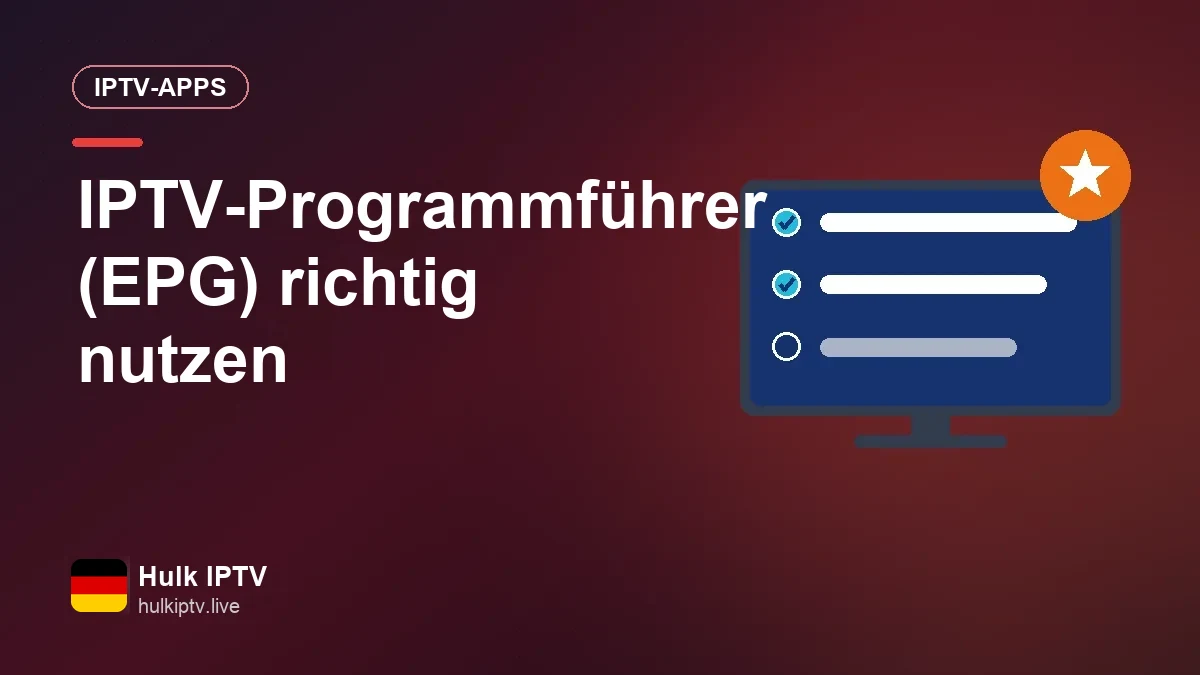 Elektronischer Programmführer einer IPTV-App auf dem Fernsehbildschirm